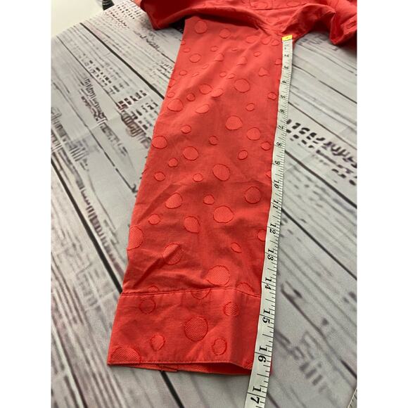 Chicos 0 Button Down Shirt Womens S Texture Dot Long Sleeve Collar Cotton - Picture 9 of 13